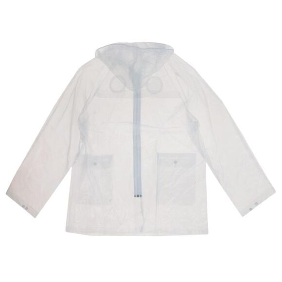 CTM Adult Reusable Clear Rain Jacket with Hood - Picture 3 of 5